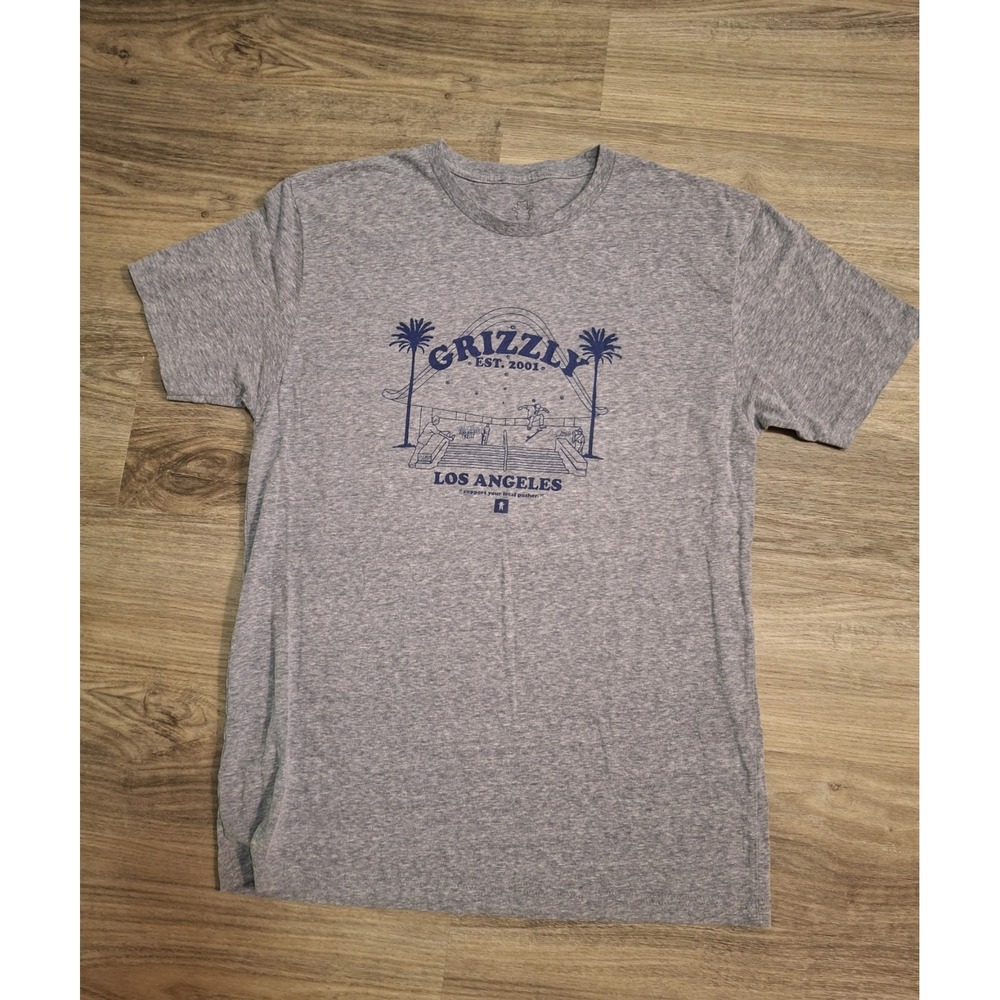 Vintage Grizzly Griptape T Shirt Men's Size Large Gray Blue Graphic